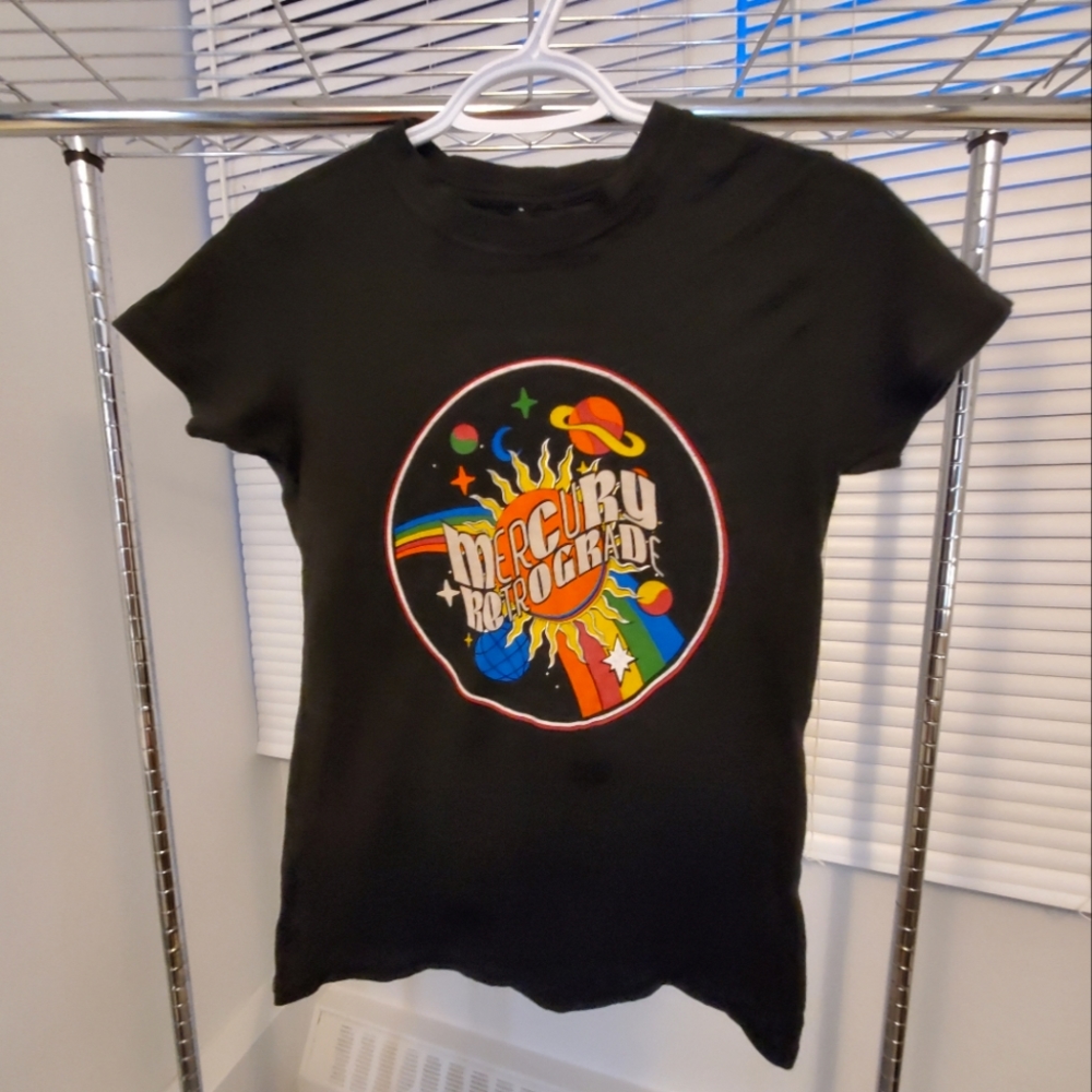 "Mercury Retrograde" Women's Fitted Graphic Tee - XS-S
